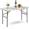 (4Feet) 4Ft 5Ft & 6Ft Camping Catering Heavy Duty Folding Table Trestle Picnic Bbq Party