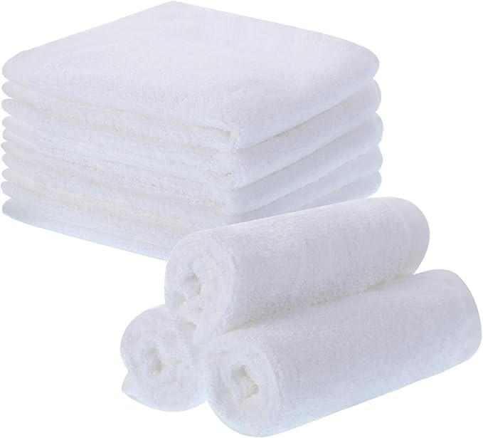 Lanjue 8 Pack Flannel Face Cloth for Women Kids, 10 x 10 Inch Face Cloth Face Towels Reusable Facial Cleansing Cloths Baby Wash Cloth for Spa Sport Beauty Routine
