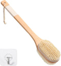 Back Scrubber with Long Handle 43CM - Double Sided Body Brush for Use in Shower & Dry Brushing, Exfoliating with Soft & Firm Bristles for Shower, Back, Feet Men & Women, Seniors