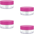 Empty Sample Pots, 4 Pcs Empty Plastic Cosmetic Jars, Clear Travel Cosmetic Container, Mini Cosmetic Containers, for Face Creams, Sample, Make-Up