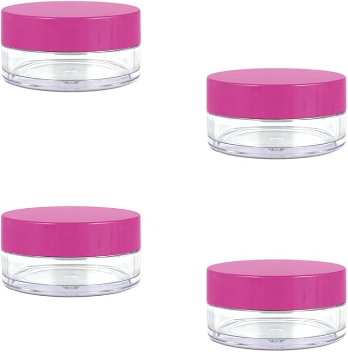Empty Sample Pots, 4 Pcs Empty Plastic Cosmetic Jars, Clear Travel Cosmetic Container, Mini Cosmetic Containers, for Face Creams, Sample, Make-Up