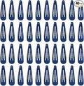 DAZISEN 40 Pack Hair Clips For Girls Metal Snap Kids Barrettes Women'S Hair Accessories，Colorful Candy Lovely Simple Hairstyle Clips，Navy Blue