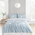 Catherine Lansfield Meadowsweet Floral Reversible King Duvet Cover Set with Pillowcase Sea spray Blue