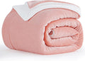 Aisbo Sherpa Fleece Throw Blanket Pink - Fluffy Thick Warm Blanket for Bed Double Size, Soft Solid Microfiber Blanket Twin for Sofa Couch, 150x200cm