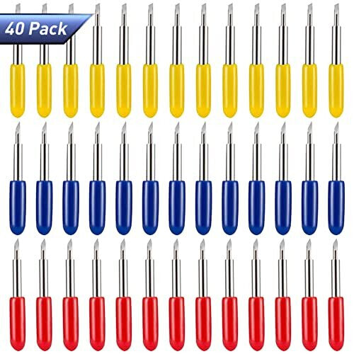 40PCS Replacement Cutting Blades Compatible for Cricut Explore Air 2Air 3MakerMaker 3Expression 20PCS Standard Blades 10PCS Fine Point Blades and
