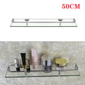 (50CM) Tempered Glass 6MM Wall-Mounted Bathroom Shelf