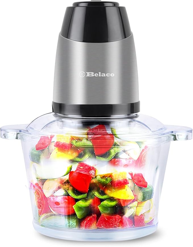Food Processor Blender Mixer Chopper Meat 2L Glass Bowl Vegetable Grinder Fruits Nut Multi-Functional Sharp Steeliess Steel Blade