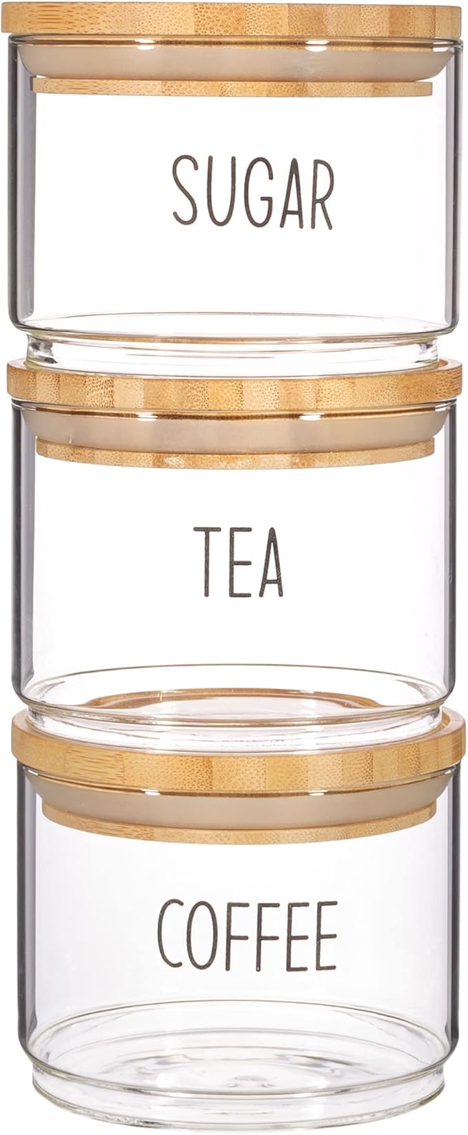 Sass & Belle Tea, Coffee, Sugar Stacking Jars - Set Of 3