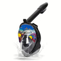 (Black, L/XL) Adult Full Face Snorkeling Mask | Dry Snorkeling | Detachable Camera | Adjustable Shoulder Straps | Suitable for Beginners | Swimming Practice