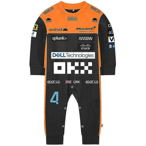 (WCLTY-201, 9M) Tib 2023 New Season F1 Mclaren Baby Jumpsuit Formula One Team Racing Car Gulf Boy Girl Kids Romper Spring Cool Babies Clothes