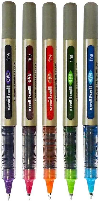 uni-Ball EYE UB-157E Fine Liquid Ink Rollerball Pen - Tropical Set - Pack of 5