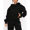 (black, S) Women's Long Sleeve Hoodie Sweatshirt and Sweatpants Set Stylish Two-Piece Tracksuit for Fall, Winter & Spring
