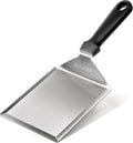 HULISEN Stainless Steel Griddle Spatula, 5" Wide Burger Spatula - Heavy Duty Hamburger Turner for Grilling Barbecue Flat Top Grill, 12 Inch Long, Dishwasher Safe