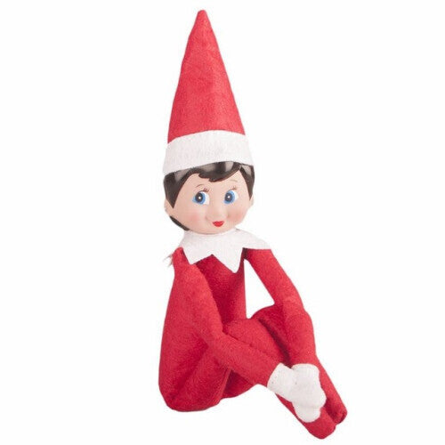 (Red Girl) 30cm Xmas elf Christmas Doll Elf on the Shelf Christmas Plush Dolls Boy Girl Stuffed Plush