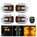 Chronus 4Pcs Bike Signals, Waterproof, Remote Alarm, USB,5 Modes Black
