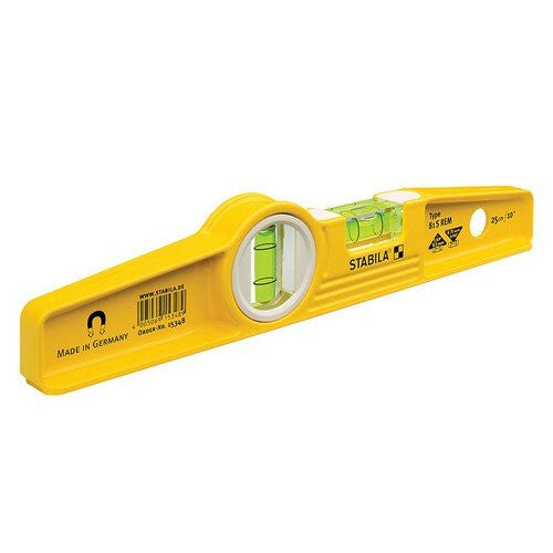 Stabila STB81SREM-25 Spirit Level Cast Aluminium Rare Earth Magnetic 2 Vial 10" 25cm No Holster