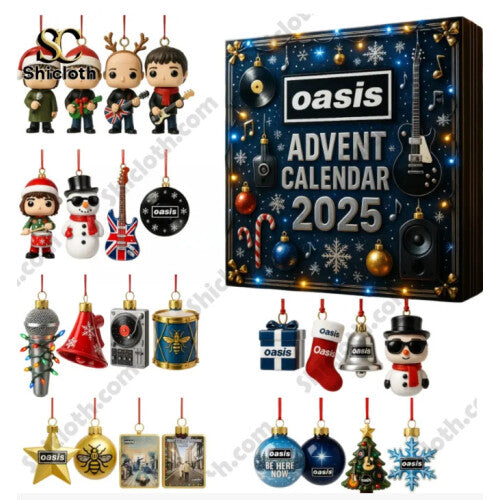 (Oasis Advent Festival Blind Box, 26*18*3cm) Slipknot Heavy Metal Band Special Advent Blind Box Christmas Tree Decoration Acrylic Pendant