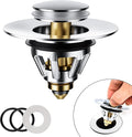 Magichome Sink Plug Replacement, Bathroom Pop Up Sink Plug for 34-45mm Drain Holes, Universal Sink Plug with Drain Strainer for Wash Basin