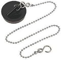 Universal Rubber Bath Plug and Chain - Bathroom Sink Plug Drain Stopper 45mm (1.3/4 Inch) with Stainless Steel S Hook Chain 450mm (18 Inch) Length