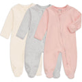 Baby Footie Pajama With Mitten Cuffs, Double Zipper Infant Cotton Onesie Sleeper Pjs, Footed Sleep Play