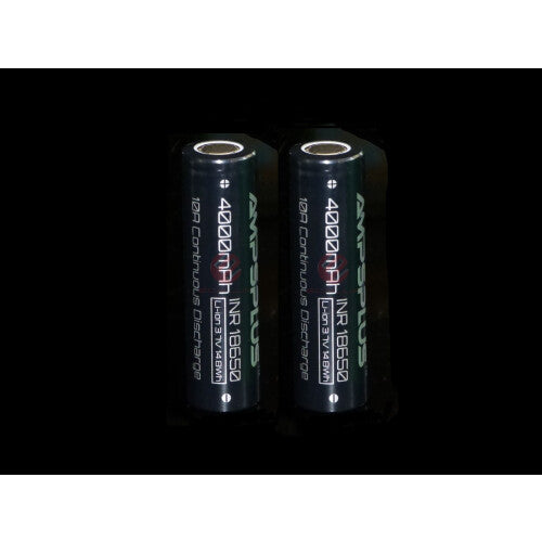 2x Ampsplus Pard NV 18650 4000mAh 3.7V Batteries + case