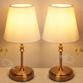 Bedside Lamps, Touch Control Table Lamp Night Light with Metal Base 3-Way Brightness Dimmable LED Bulbs Retro Plug in Lamps Bedside for Bedroom Living Room Children's Room Decor, 2 Pack[Energy Class F]