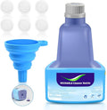 500 ML Replacement Bottle for Flash® Power Spray Mop™, Refillable, Leak-Free HDPE Solution Bottle, 17 FL OZ with 6 Sealing Pads and 1 Folding Funnel