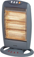 Warmlite WL42005 3 Bar Halogen Heater with Carry Handle, Safety Tip-Over Switch, 1200W, Grey