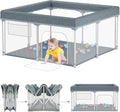 Baby Playpen Foldable 127x127cm Portable, Safe, and Spacious Collapsible Play Pen with 30pcs Ocean Balls for Baby and Toddlers