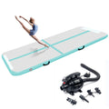 (Green) 4M Inflatable Gymnastics Tumbling Mat With Electric Air Pump