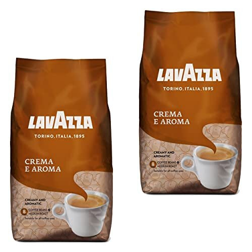 Lavazza Crema E Aroma Coffee Beans - 2 x 1000g (2kg), Rich Espresso Blend with Creamy Crema