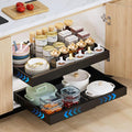 2 Pack Expandable Pull Out Cabinet Organizer Adhesive, Peel And Stick Slide Out Drawers for Kitchen Cabinets,Cabinet Pull Out Shelves For Kitchen Pantry Organization Adjustable Width 12.6"-21"