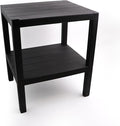 DIVCHI 2 Tier Side End Table Nightstand Coffee Tables Storage Bedside Office Living Room Bedroom Small Narrow Space Sofa Table (Black)