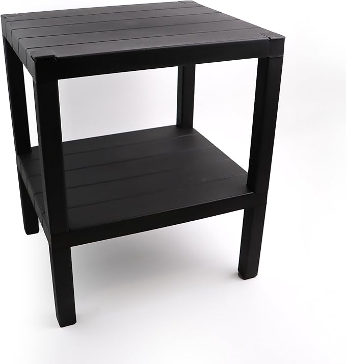 DIVCHI 2 Tier Side End Table Nightstand Coffee Tables Storage Bedside Office Living Room Bedroom Small Narrow Space Sofa Table (Black)