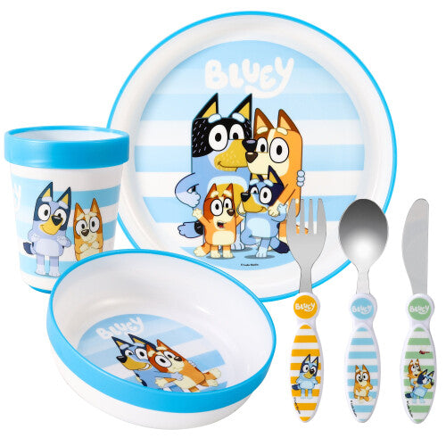 Bluey Kids 6 Piece Dinner Set - Plate/Bowl/Cup/Knife/Fork/Spoon