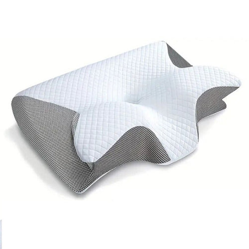 (Light Gray) Butterfly Sleep Memory Neck Pillow Slow Rebound Comfortable Memory Foam Sleep Pillow Cervical Orthopedic Neck Massage Bed Pillow