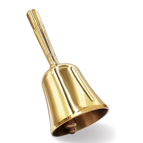Super Loud Hand Barking Bell, Solid Brass Dinner Bell Service Pet Training Jingle Gold