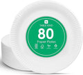 Table Kind 80 x White Paper Plates Disposable Paper Plates Pack Eco-Friendly for Catering & Food Vans, Camping Recyclable Round Dishes Birthday BBQ Party Supplies, Home Compostable 22cm