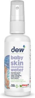 Dew Baby Cleansing Water 100% Natural Antibacterial Baby Sanitiser Spray | Hypoallergenic Sterilising of Hand, Bum, Face, Dummy & Safe if Ingested. Cleans Skin Before Applying Nappy Rash Cream (65ml)