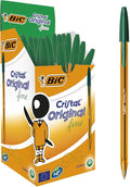 BIC Cristal Fine 0.8mm Green (Box 50)