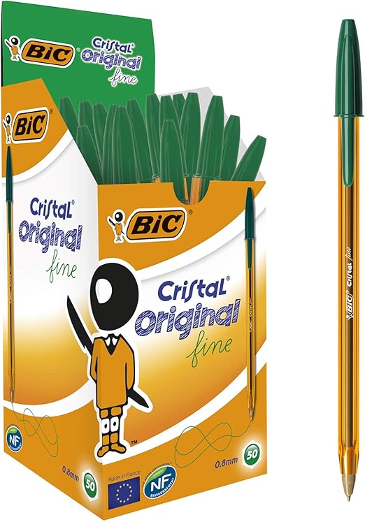 BIC Cristal Fine 0.8mm Green (Box 50)