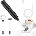 Milk Frother Handheld Whisk Electric Stirrer USB Rechargeable Milk Foam Maker with Stainless Steel Whisk 3 Adjustable Speed Mini Drink Mixer Coffee Foamer for Latte, Cappuccino, Hot Chocolate Matcha