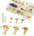64PCS Picture Hooks - Heavy Duty Picture Hanging Kit (10-100lb) for Picture Frame Fixing, Assorted Picture Frame Hangers with Nails Picture Hanging Hooks for Hard Walls