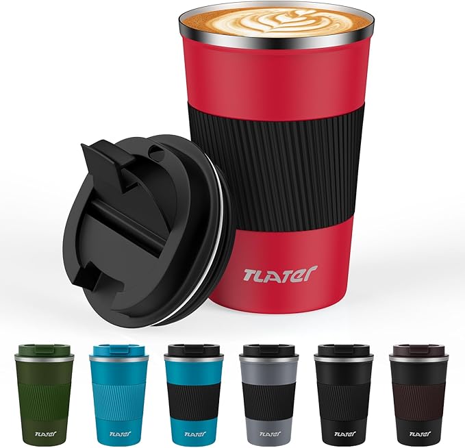 380ml Insulated Travel Mug - Double Walled Vacuum Stainless Steel - Hot & Cold Drinks - Leakproof Lid - Perfect for Car, Home, Office & Travel