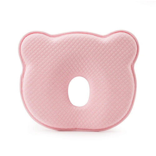 (Pink) Cotton Memory Foam Baby Pillow, Newborn Center Head Pillow