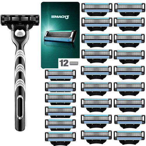 24PCS Mach 3 Manual Razor Blades +Shaving Rack