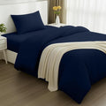 Utopia Bedding 3 Piece Single Bedding Set - Duvet Cover, Fitted Sheet with Pillow case - Soft Brushed Microfiber (Navy)