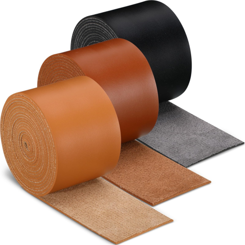 3 Rolls Leather Strap Leather Belt Strips Flat Leather Straps for DIY