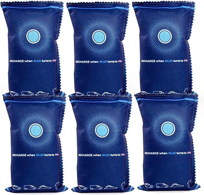 6 x Large 350g Car Dehumidifier, Dry Air, Reusable Moisture Absorber Bag, Automotive Dehumidifier, Keep Windows Fog-Free. Prevents Condensation and Mold, Perfect for Cars, Vans, Caravans