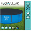 Bestway Flowclear 366 cm Round Above Ground Pool Cover â€“ Anthracite, Drains Water, Straps, Durable PVC 58037